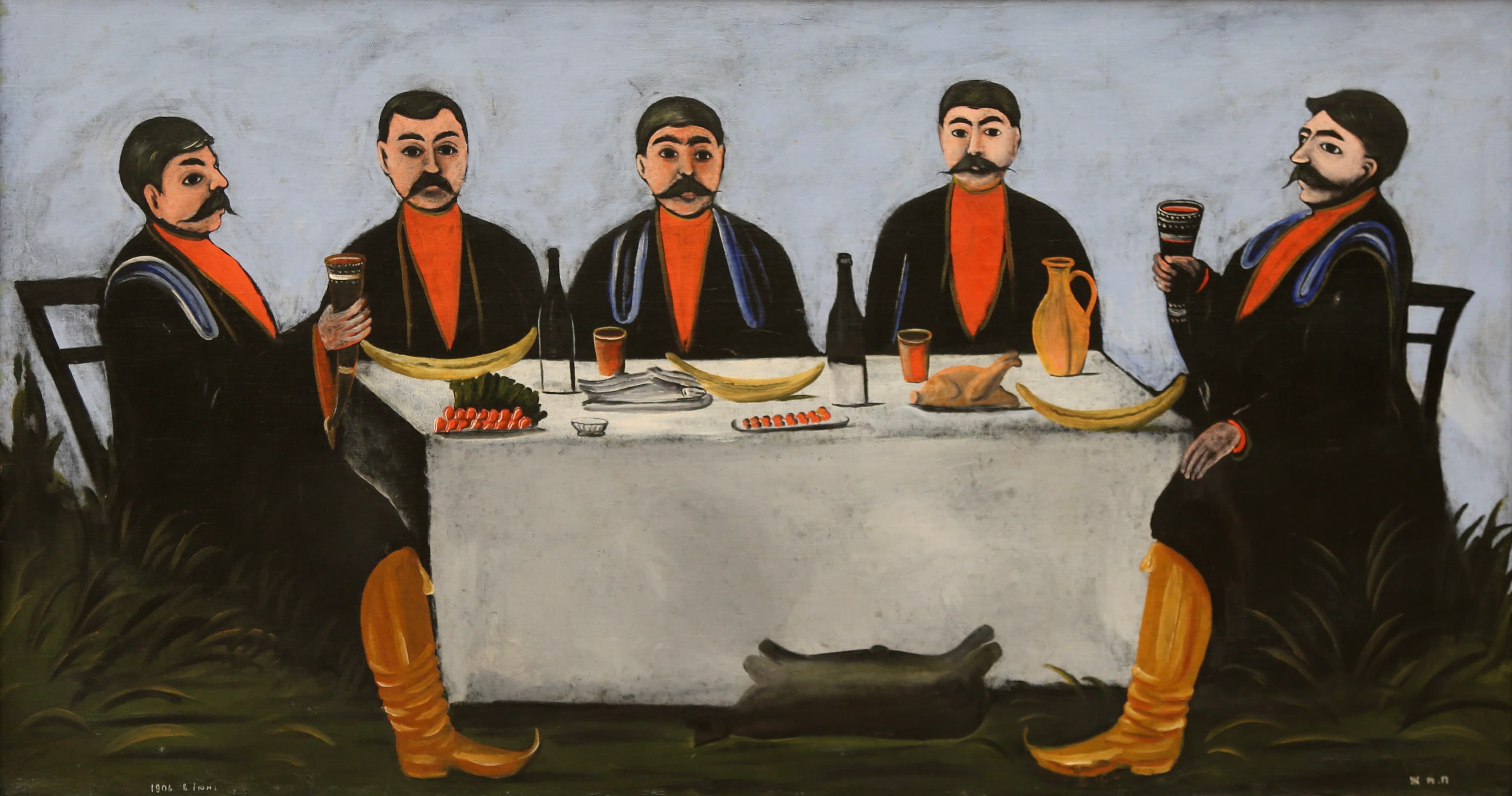 Niko Pirosmani, Five Princes Carousing, 1906